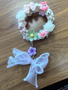 手工成品仿真花环汽车挂件鲨鱼夹发饰甜美趣味水果沙糖桔盘发