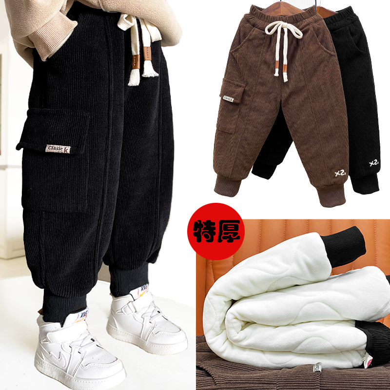 男童冬季棉裤一条过冬灯芯绒特厚
