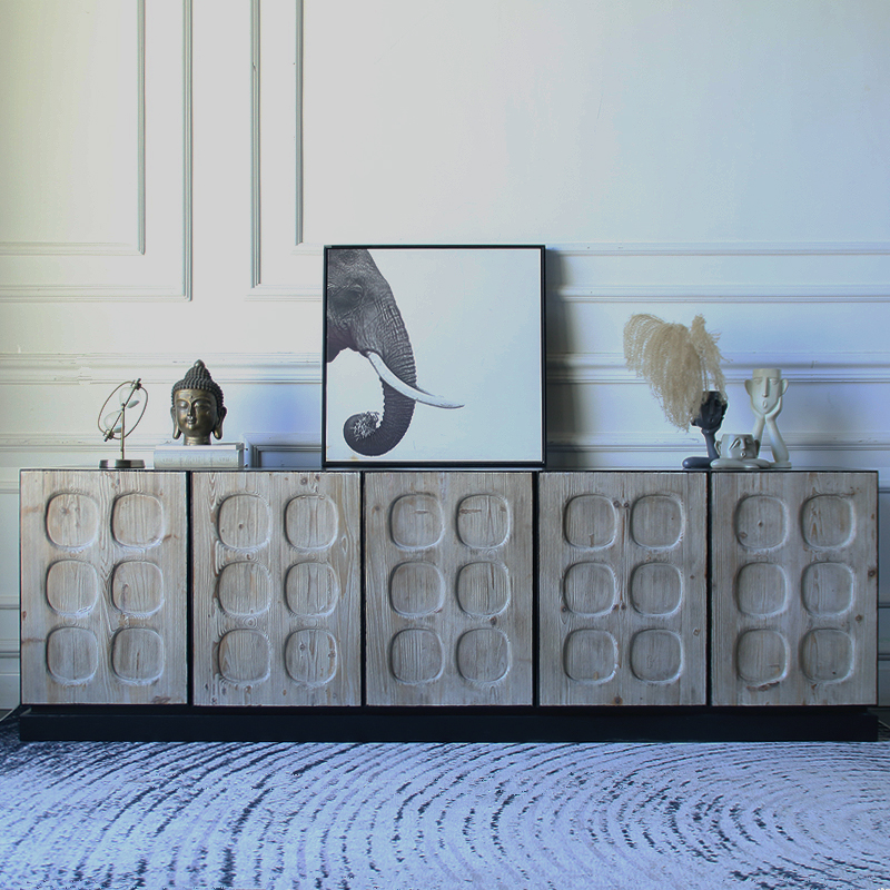 榆人坊北欧储藏实木边柜工厂直销