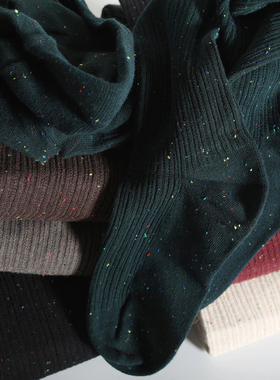 76.4棉秋冬保暖连裤袜打底袜女直角跟无缝无压力中古彩点提花显瘦