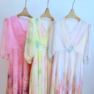 印花真丝裙 高端品牌气质法式 9010桑蚕丝连衣裙夏季 新款