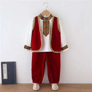 儿童少数民族服装竹竿舞男女童民族服饰彝族土家族黎族羌族演出服