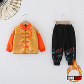 男孩古风少爷服国风新中式 加绒秋冬季 拜年服 儿童唐装 汉服男童古装