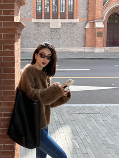 MonMonde 超保暖毛绒绒焦糖棕羊驼毛宽松毛衣 minizhuqiqi推荐