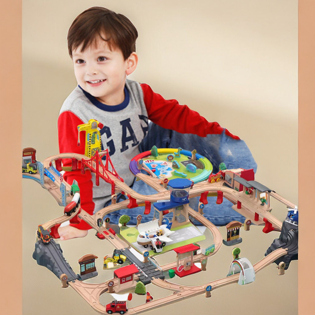 儿童木质火车轨道玩具遥控小火车电动铁路轨道多功能益智玩具套装,玩具/童车/益智/积木/模型,电动/遥控轨道,淘宝优惠券,粉丝福利购,淘宝优惠卷
