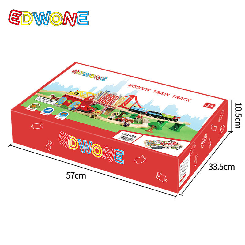 WOODEN RAIL CAR ELECTRIC LITTLE TRAIN SET TRACK KIDS GIFT PUZZLE ASSEMBLING TOY CAR COMPATIBLE BUILDING BLOCKS MEN