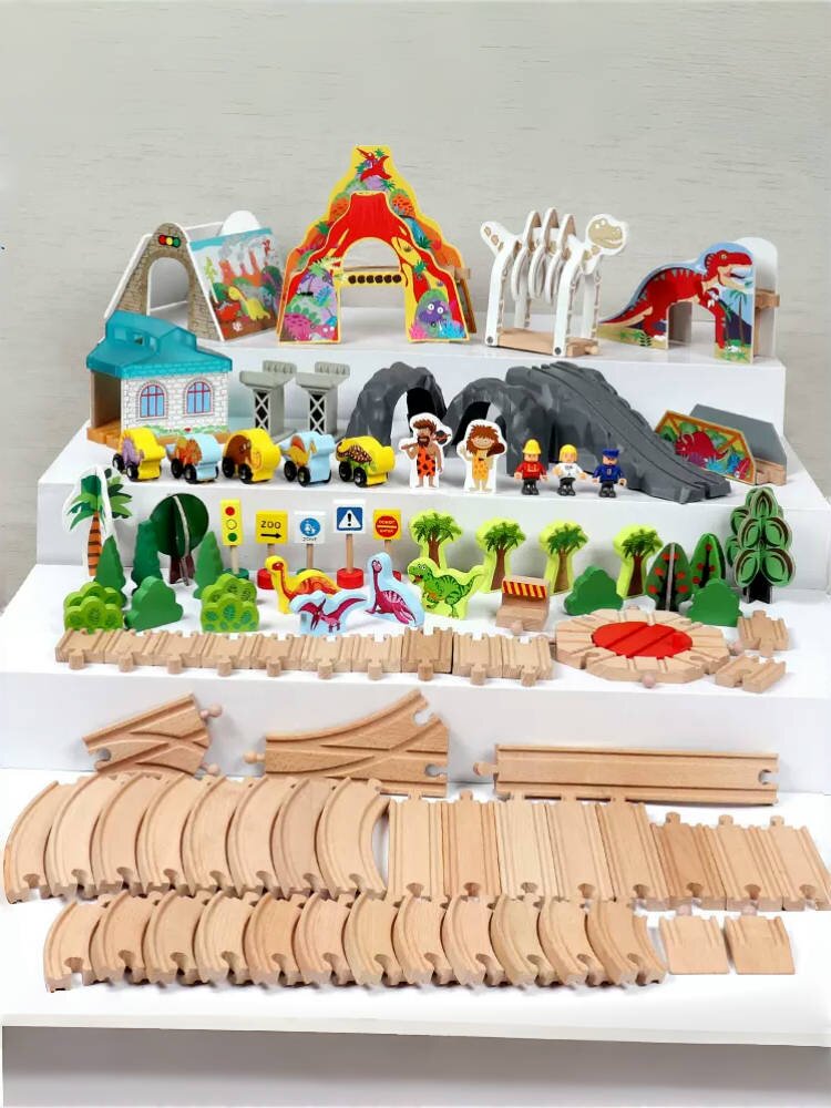 WOODEN RAIL CAR TOY CHILDRENS TRAIN ELECTRIC CAR PUZZLE ASSEMBLY PUZZLE EARLY EDUCATION BRAIN HANDS-ON ABILITY