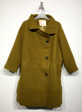 艾O系列 D74307 时尚长款毛呢外套品牌女装折扣切