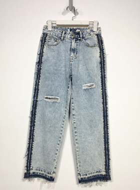 ISSM系列 D96147 时尚牛仔长裤品牌女装折扣