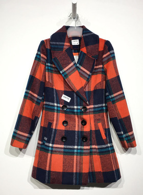 容系列 D96750 时尚毛呢外套品牌女装折扣