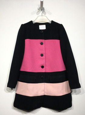 蔓系列 D80506 时尚长款毛呢外套品牌女装折扣切