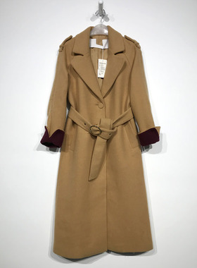 欧系列 D86263 时尚长款毛呢外套品牌女装折扣