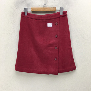 K4837切 G22 品牌折扣 毛呢半身裙潮款