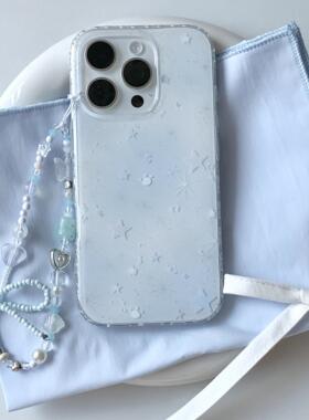 DGP 小众韩国y2k蓝色星星双层手链适用于iPhone16promax手机壳14苹果15pro硬壳新款女款超火小红书防摔气质