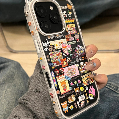 DGP 韩国日系卡通可爱小熊立体猫咪耳朵适用于iPhone16promax手机壳14苹果15pro硬壳新款女款超火小红书少女