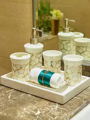 Light extravagance bathroom tray sink soft outfit with suit set cosmetic room home storage accessories Vase decoration