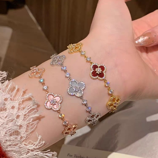 四叶幸运草手链女花朵轻奢2026新款手饰手绳小众高级设计感送女友