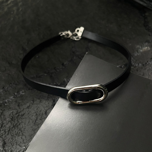 复古辣妹朋克皮绳项链chocker