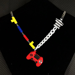 卡通游戏机项链女夏轻奢小众设计街舞蹦迪颈链甜酷潮流嘻哈锁骨链