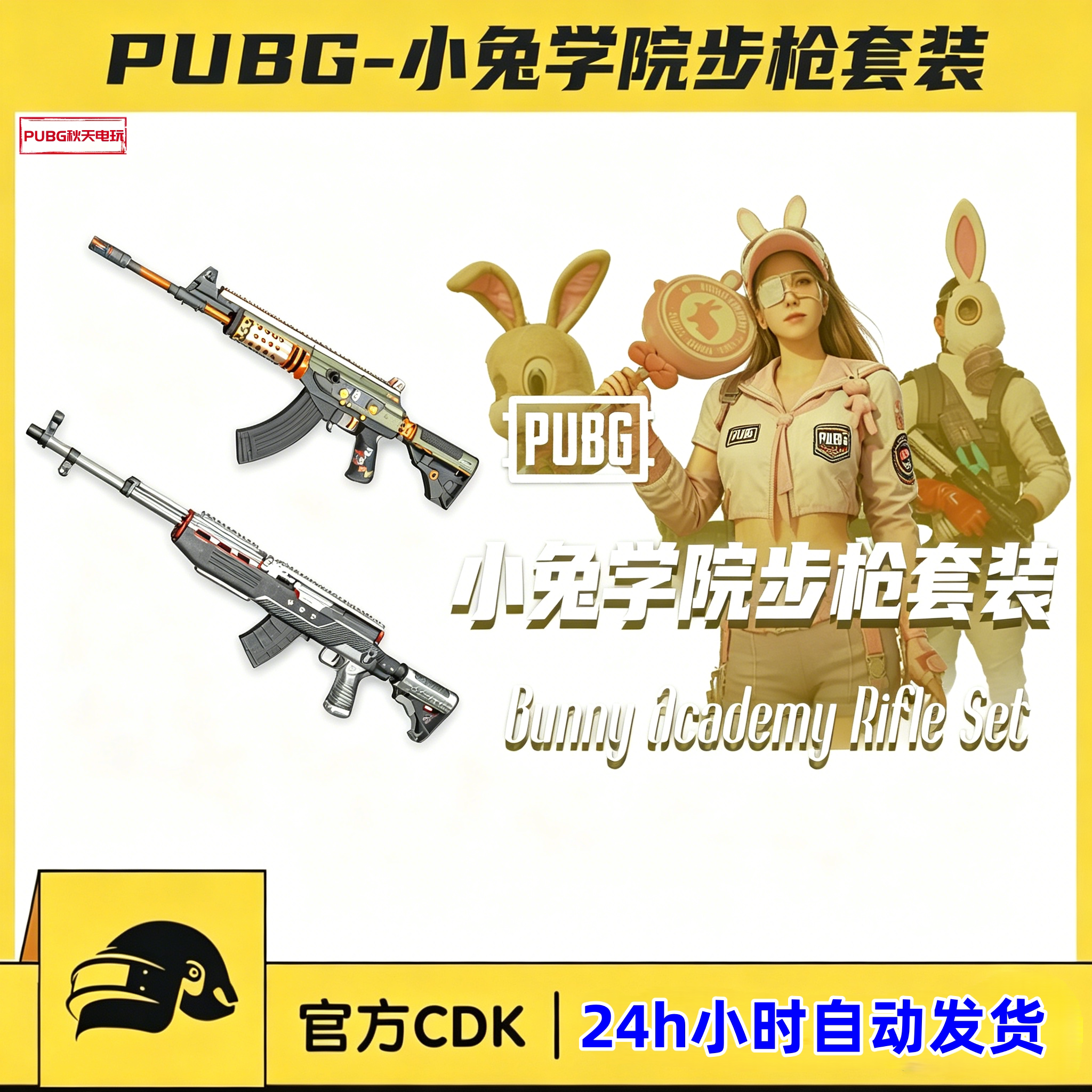 PUBG绝地求生枪皮肤小兔学院步枪套装ACE32武器SKS 吃鸡CDK兑换码图片