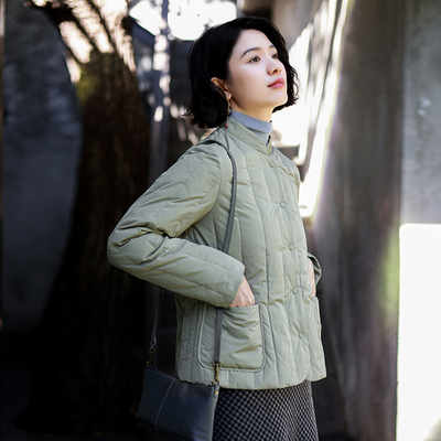 北京瓷片中式立领羽绒服白鸭绒