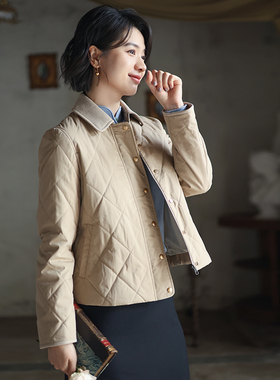 G25D-049【雪中枝】北京瓷片高端复古文艺翻领3M新雪丽棉短款棉服