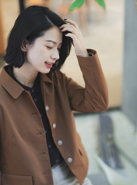 G22Q-023【熏风】瓷片高端复古文艺原创气质款外套上衣风衣