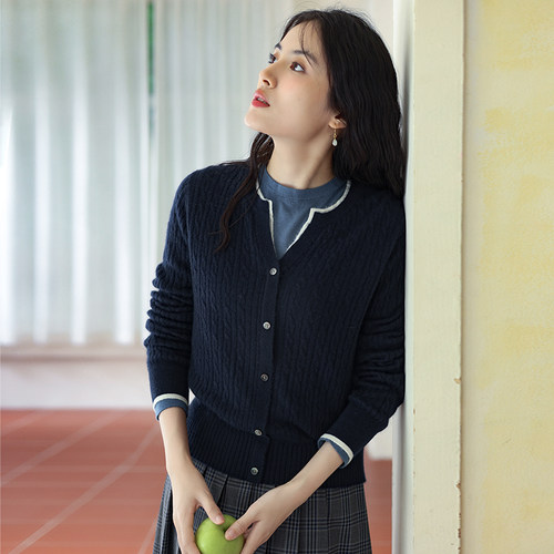 瓷片复古文艺羊毛拉毛毛衣女