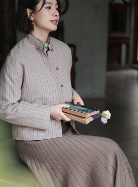 G25D-046【春信至】北京瓷片高端复古文艺新中式3M棉轻量保暖棉服