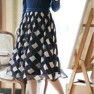 G23C-037【风舞清弦】瓷片高端复古文艺设计师原创桑蚕丝半裙