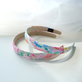 英国Liberty碎花细发箍 清新纯棉简约高级感头箍百搭原创洋气发饰