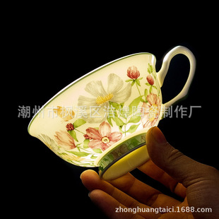 轻奢骨瓷茶杯英式 奢华杯碟陶瓷精致 下午茶茶具套装 咖啡杯简约欧式