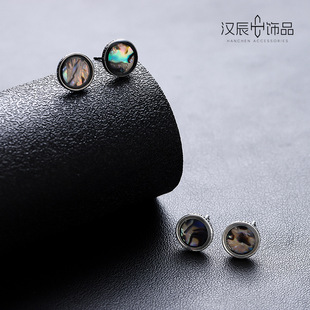 设计嘻哈高级感百搭夏季 耳钉男七彩云纹个性 耳饰女潮简约配饰饰品