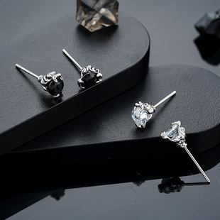 潮流个性 锆石耳钉男高级感时尚 设计耳骨钉女简约气质耳饰饰品