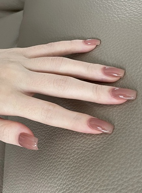 NZ手工定制甲片可拆卸穿戴假指甲光疗贴温柔显白单色缪斯裸色美甲