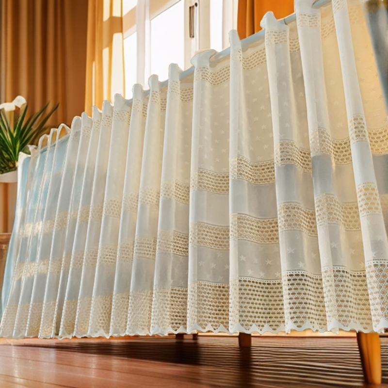 日式布艺米色蕾丝半帘咖啡帘窗帘半截门帘橱柜遮挡书架卫生间卧室,居家布艺,门帘,淘宝优惠券,粉丝福利购,淘宝优惠卷