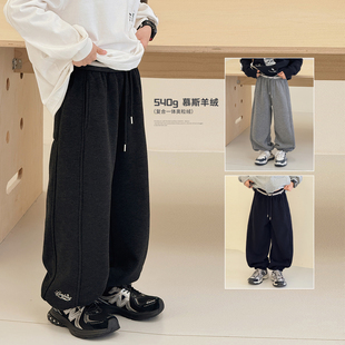 子冬装 加厚儿童运动裤 2025新款 男孩休闲卫裤 中大童棉裤 男童加绒裤