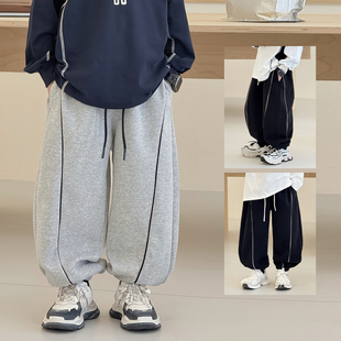 子2025秋装 儿童运动裤 新款 侧边条男孩长裤 潮 洋气中大童卫裤 男童裤