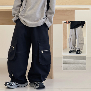 自制中大童棉长裤 新款 一体厚棉裤 儿童工装 男童加绒裤 裤 子2025冬装