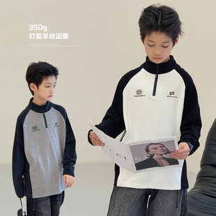 中大童羊绒内搭加厚半高领男童长袖 新款 T恤暖 2025冬装 儿童打底衫