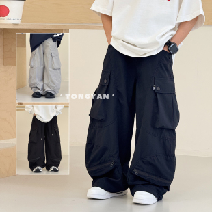 中大童宽松长裤 新款 洋气老爹裤 休闲儿童工装 潮 男童裤 裤 子2026春季