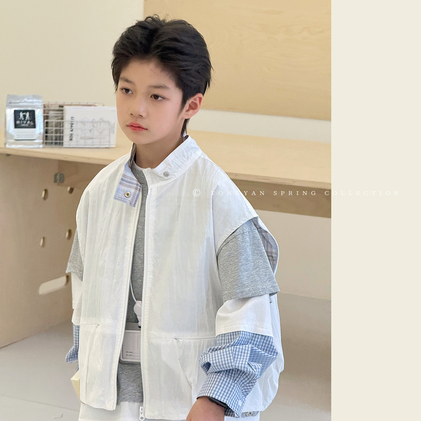 男童马甲2026春季新款中大童工装上衣帅气男孩外套潮酷儿童马夹帅