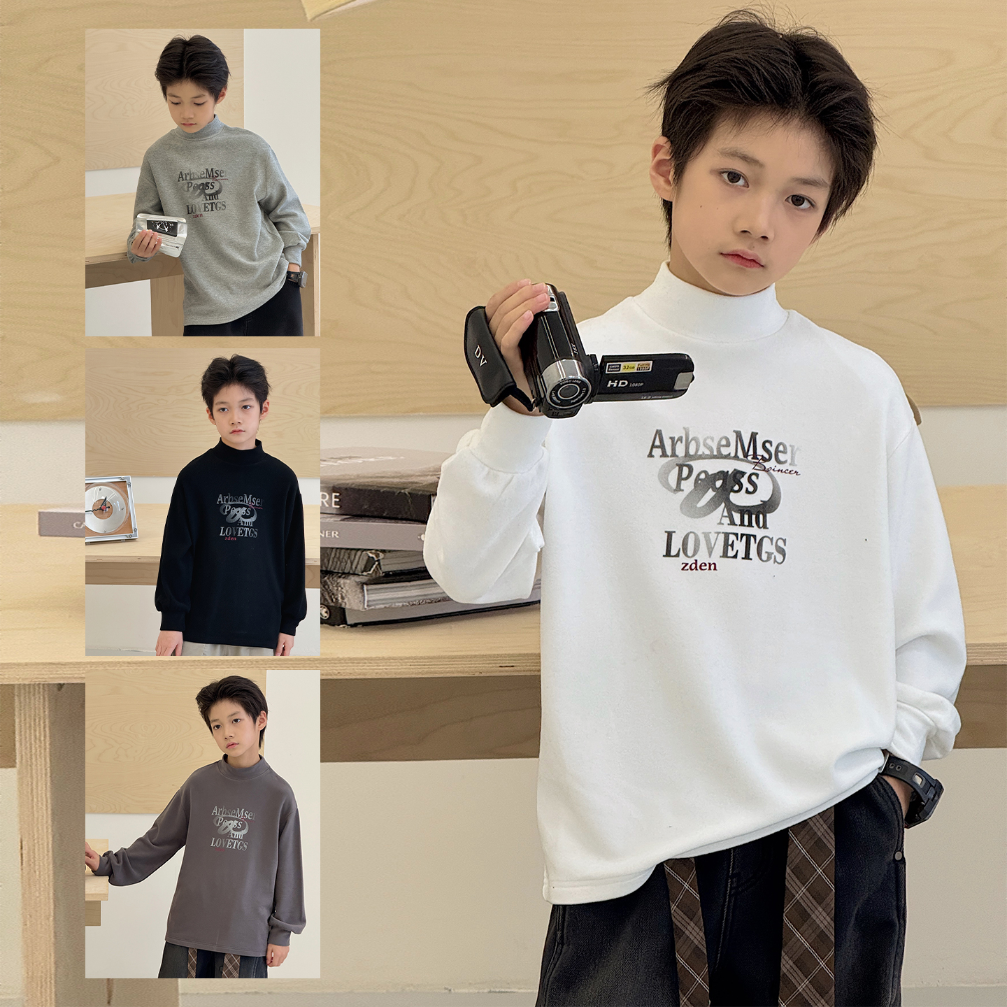 儿童打底衫澳绒上衣保暖男童T恤