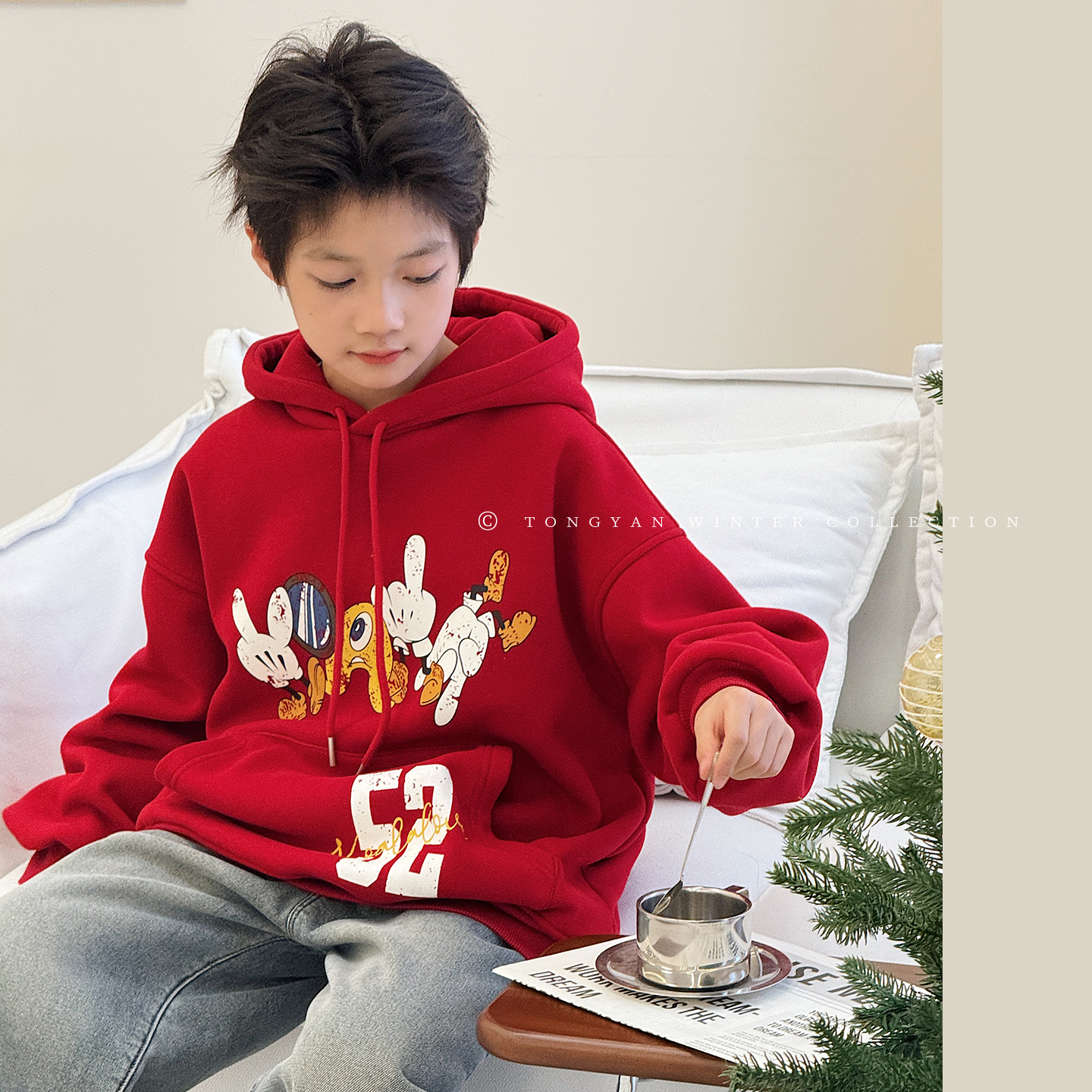 男童加绒卫衣马年新款帅气外套潮