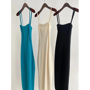 大牌范儿【白瓷裙】吊带连衣裙夏季2024女新款法式针织抹胸白色