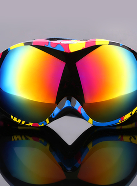 单双板滑雪REVO镜片儿童SG266款双层防雾抗紫外线炫光滑雪镜护目