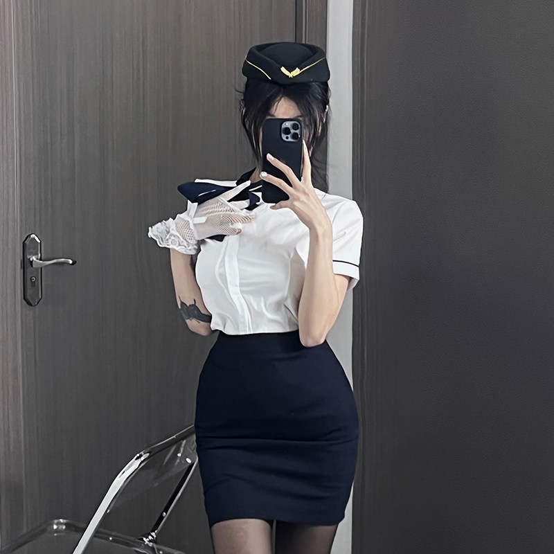 코스프레 크리스마스 여성 스튜어디스 유니폼 정장 섹시한 순수한 욕망 캐릭터 비서 복장 로얄 스튜어디스 의상