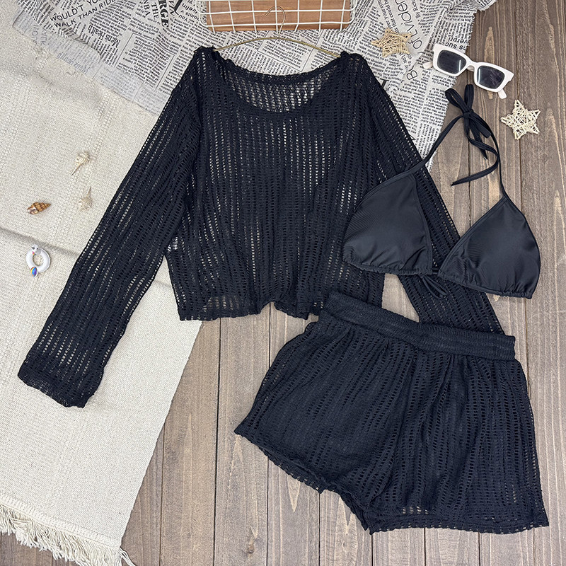 泳衣女2025新款三件套遮肚显瘦性感分体泳衣比基尼海边度假泡温泉