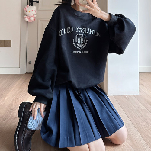 中牌制服馆黑色绀色白色深灰色纯色JK制服裙学院风百褶裙半身裙