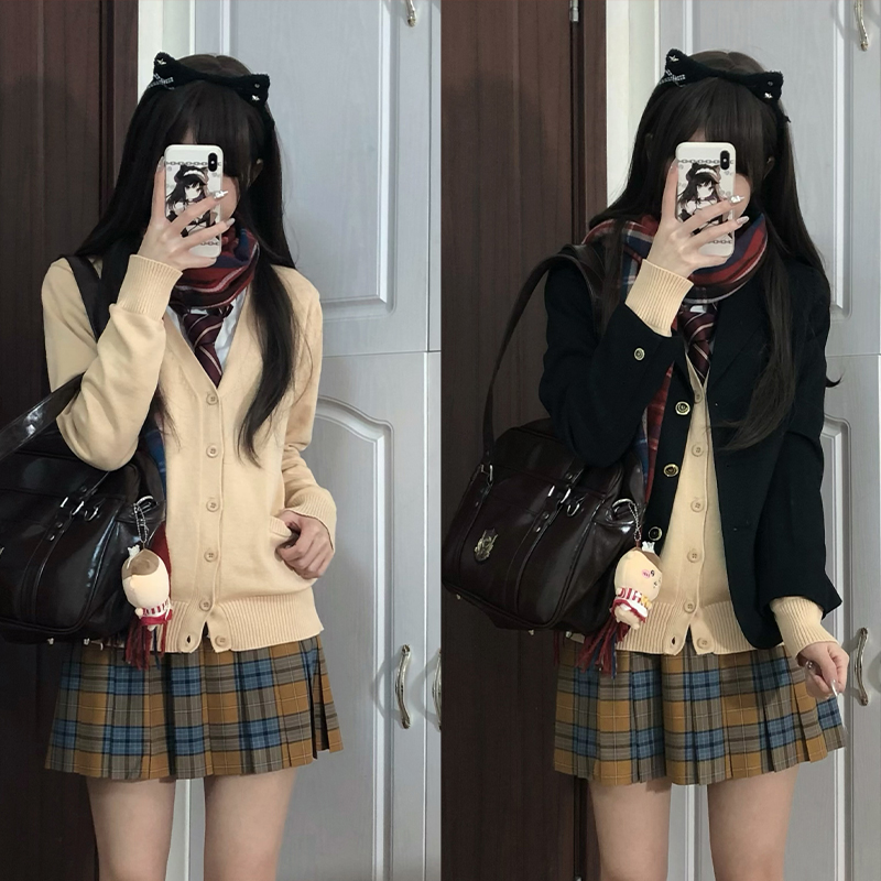 中牌制服馆JK格裙秋冬毛料半身裙